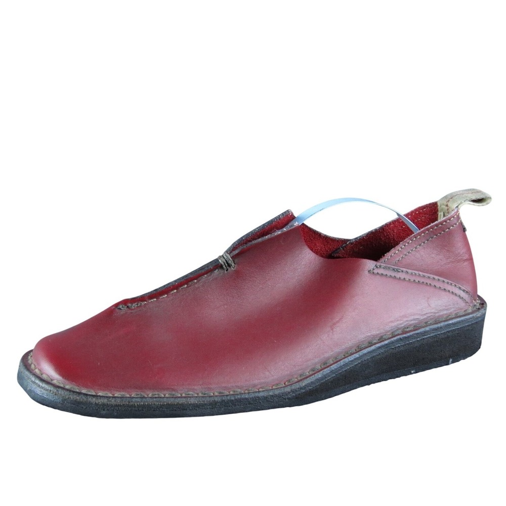 MOMA‎ Made In Italy Women Loafer Shoes Size 37 Medium Red Leather Slip On